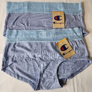 Champion Women's Tencel Girl Boyshorts 2 Pack Pale Blue Heather Small Undies